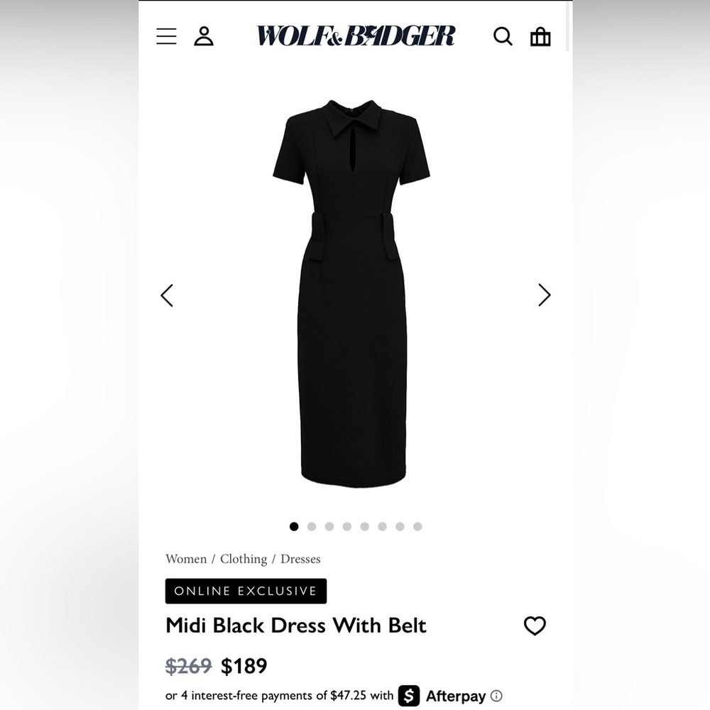 Julia Allert - Midi Dress With Belt - Black - Small